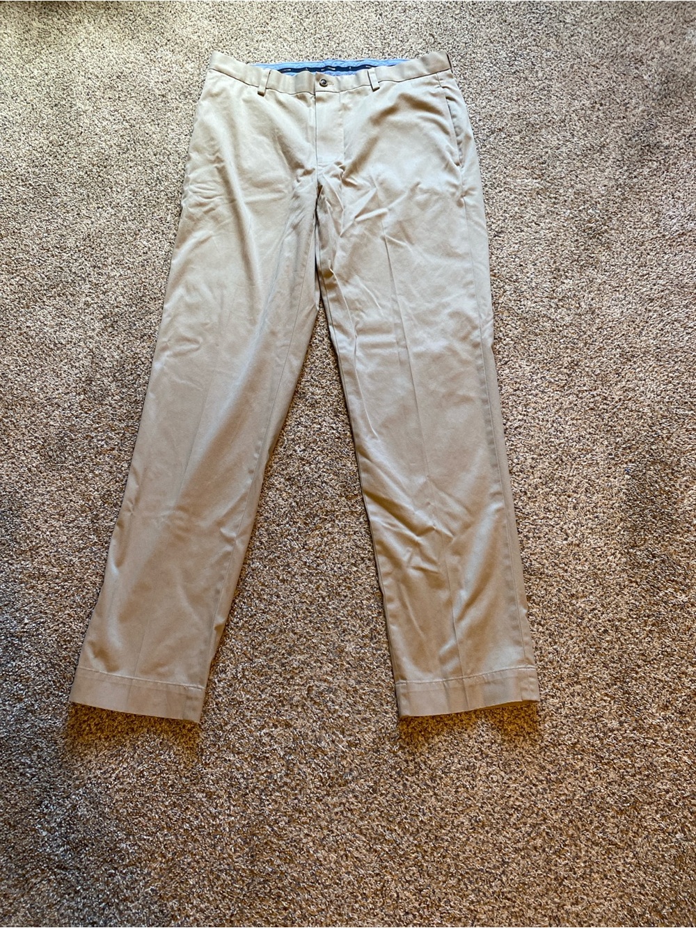 Brooks Brothers Mens Clark Fit  Beige/Tan Straight-Leg Chino Dress Pants 36x34